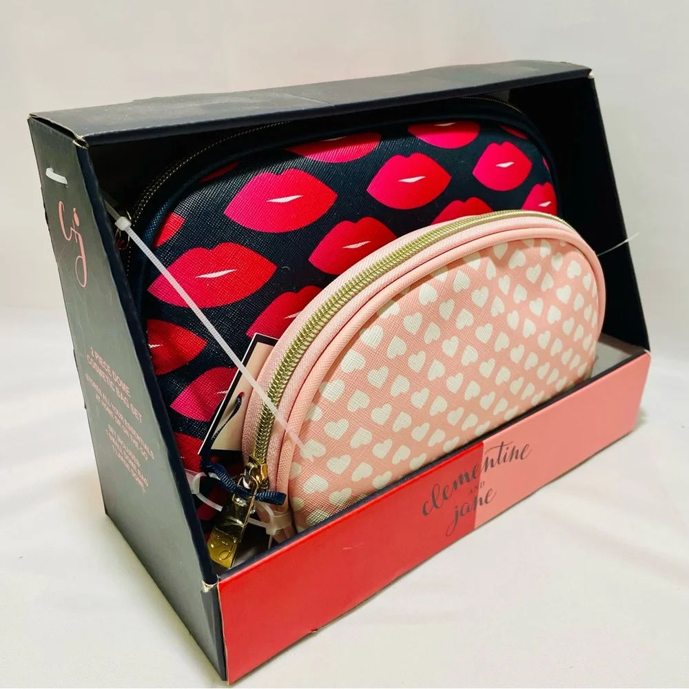 Clementine & Jane 2-piece Cosmetic Bag Set, NWT